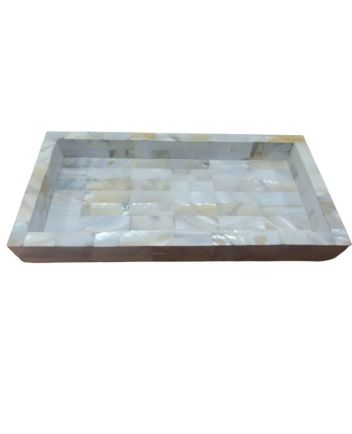 Handmade Mother of Pearl Modern Pattern Serving Tray