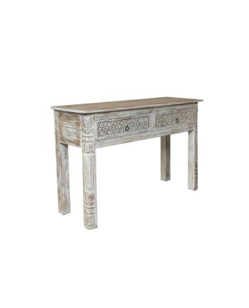 Handmade Carved Wooden Console Table