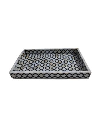 Handmade Mother of Pearl Moroccan Pattern Serving Tray