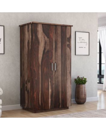 Handcrafted Livingston Louvered Door Rustic Solid Wood Large Almirah With Drawers  Furniture