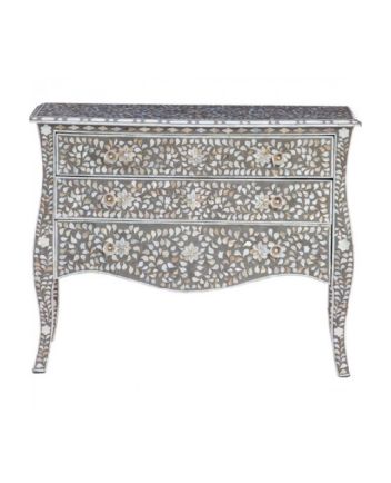 Handmade Mother of Pearl Floral Pattern Sideboard