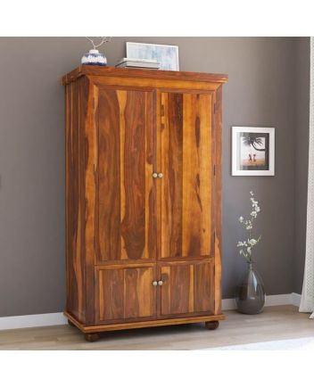Handcrafted Pecos Mission Solid Wood Armoire Closet Furniture