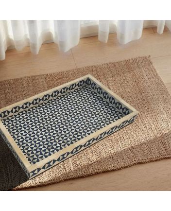 Handmade Bone Inlay Modern Design Serving Tray