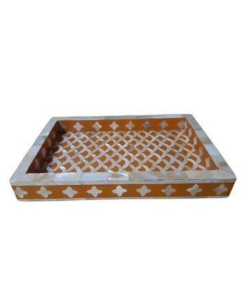 Handmade Mother of Pearl Fish Scale Pattern Serving Tray