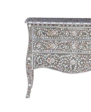 Handmade Mother of Pearl Floral Pattern Sideboard