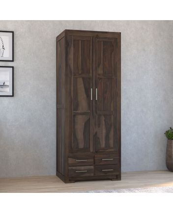 Handcrafted Solid Wood 4 Drawer Tall Armoire Closet Furniture