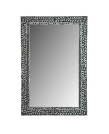 Handmade Mother of Pearl Floral Pattern Mirror Frame