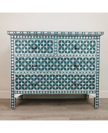 Handmade Mother of Pearl Geometric Pattern Sideboard