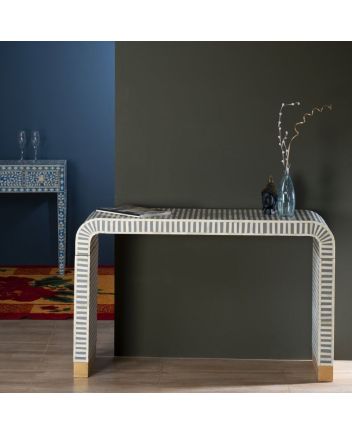 Handmade Bone Inlay waterfall Console table