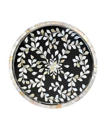 Handmade Mother of Pearl Floral Pattern Serving Tray