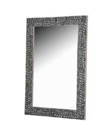 Handmade Mother of Pearl Floral Pattern Mirror Frame