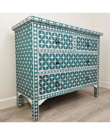 Handmade Mother of Pearl Geometric Pattern Sideboard