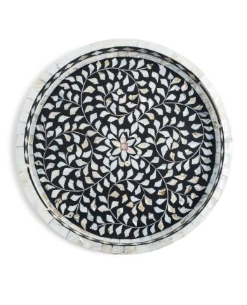 Handmade Mother of Pearl Floral Pattern Serving Tray