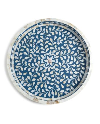 Handmade Mother of Pearl Floral Pattern Serving Tray