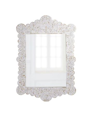 Handmade Mother of Pearl Floral Pattern Mirror Frame