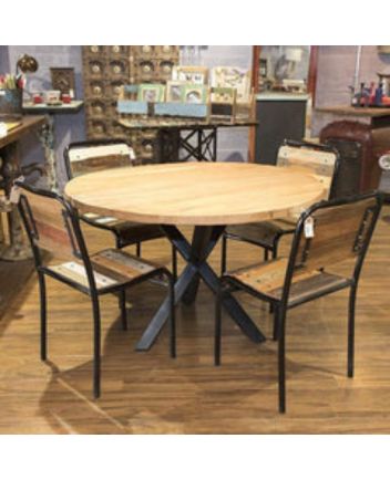 Handmade Rustic Solid Wooden Round Table Top Furniture