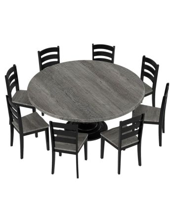 Handmade Rustic Solid Reclaimed Wooden Dining Table and Chair Set