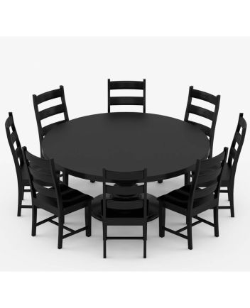 Handmade Rustic Solid Reclaimed Wooden Dining Table and Chair Set