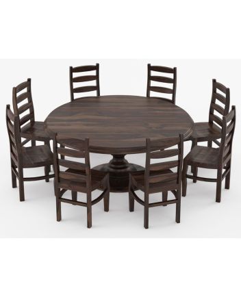 Handmade Rustic Solid Reclaimed Wooden Dining Table and Chair Set