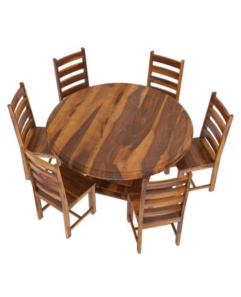 Handmade Rustic Solid Reclaimed Wooden Dining Table and Chair Set