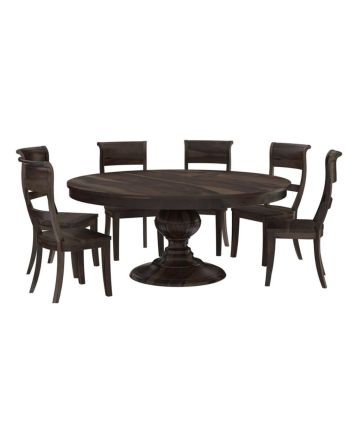 Handmade Rustic Solid Reclaimed Wooden Dining Table and Chair Set