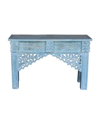 Handmade Carved Wooden Console Table