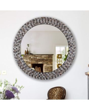 Handmade Mother of Pearl Modern Pattern Mirror Frame