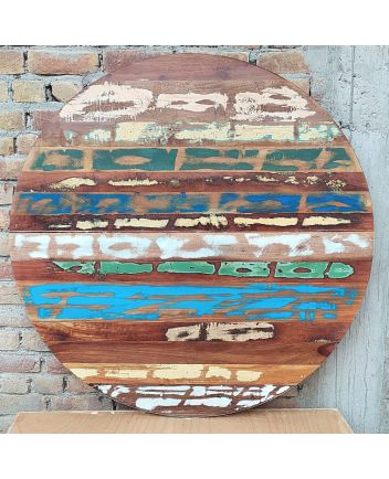 Handmade Rustic Solid Wooden Round Table Top Furniture
