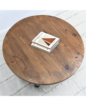 Handmade Rustic Solid Wooden Round Table Top Furniture