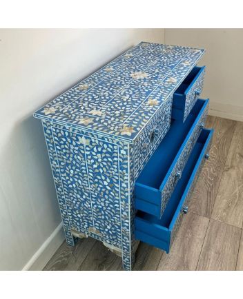 Handmade Mother of Pearl Floral Pattern Sideboard
