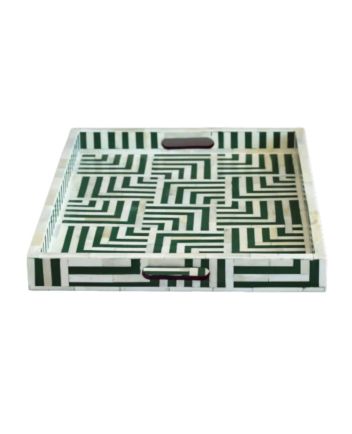 Handmade Bone Inlay Modern Pattern Serving Tray