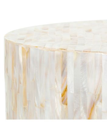 Handmade Mother of Pearl Modern Pattern End Table