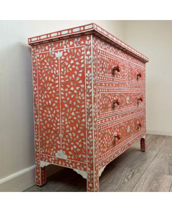 Handmade Mother of Pearl Floral Pattern Sideboard