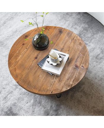 Handmade Rustic Solid Wooden Round Table Top Furniture