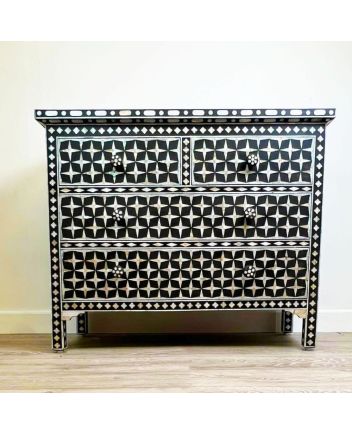 Handmade Mother of Pearl Geometric Pattern Sideboard