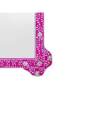 Handmade Mother of Pearl Floral Pattern Mirror Frame