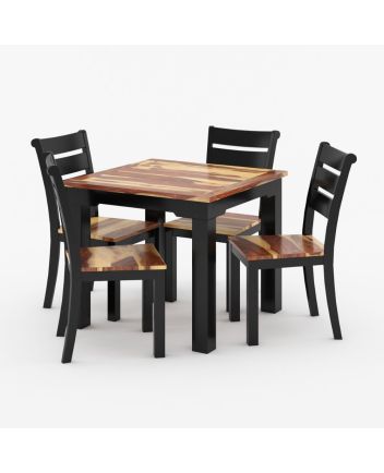 Handmade Rustic Solid Reclaimed Wooden Dining Table and Chair Set