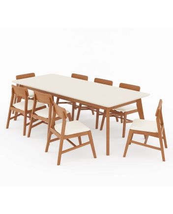 Handmade Rustic Solid Reclaimed Wooden Dining Table and Chair Set