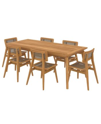 Handmade Rustic Solid Reclaimed Wooden Dining Table and Chair Set