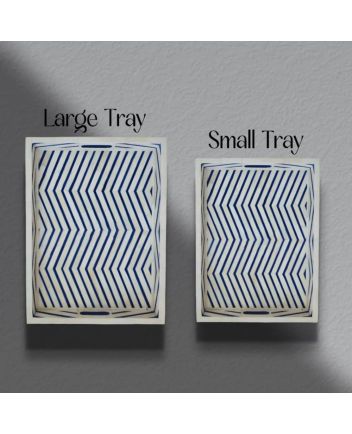 Handmade Bone Inlay Zig-Zag Pattern Serving Tray
