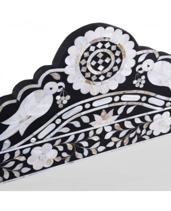 Handmade Mother of Pearl Floral Pattern Mirror Frame