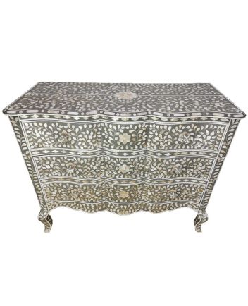 Handmade Mother of Pearl Floral Pattern Sideboard
