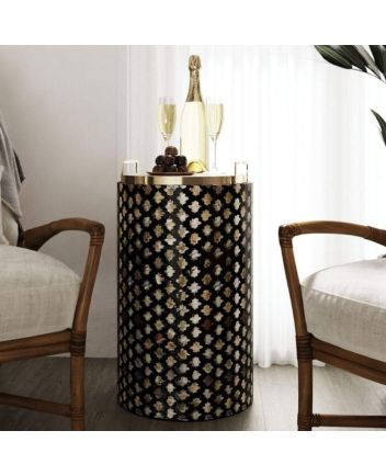 Handmade Mother of Pearl Modern Pattern End Table