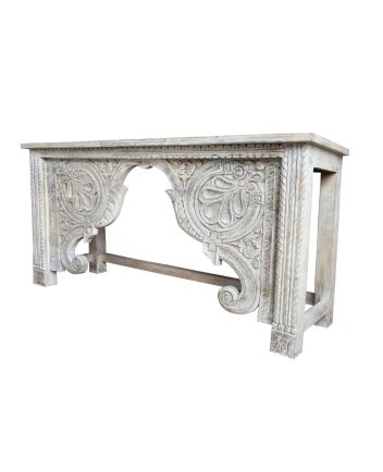Handmade Carved Wooden Console Table