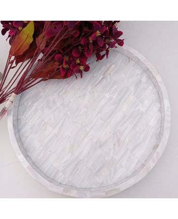 Handmade Mother of Pearl Modern Pattern Serving Tray