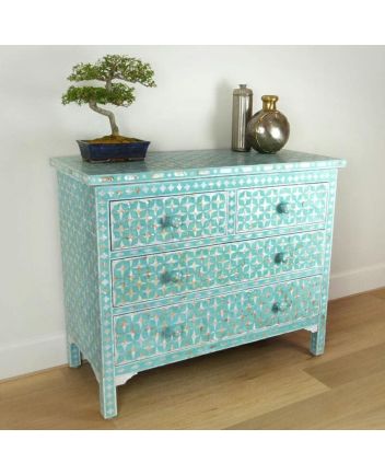 Handmade Mother of Pearl Geometric Pattern Sideboard