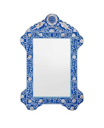 Handmade Mother of Pearl Floral Pattern Mirror Frame