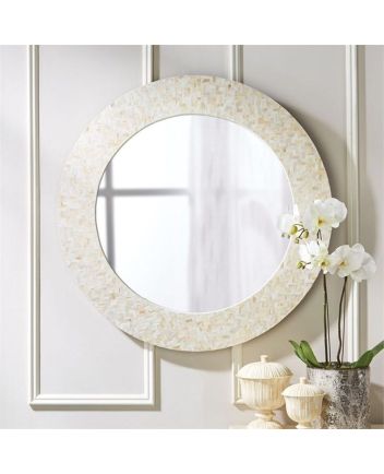 Handmade Mother of Pearl Modern Pattern Mirror Frame