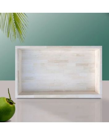 Handmade Bone Inlay White Serving Tray