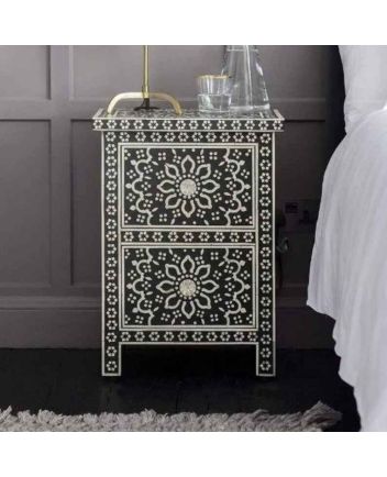 Handmade Bone Inlay Bedside Furniture